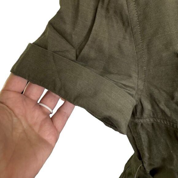 Stockholm Atelier & Other Stories Army Green Button Down Sz 6 Belted Dress - Picture 5 of 14